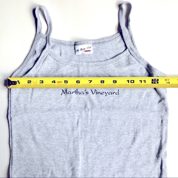 3/$15 Martha's Vineyard Tank Top MY BABY DOLL Cropped Small Gray Women’s - Picture 4 of 14